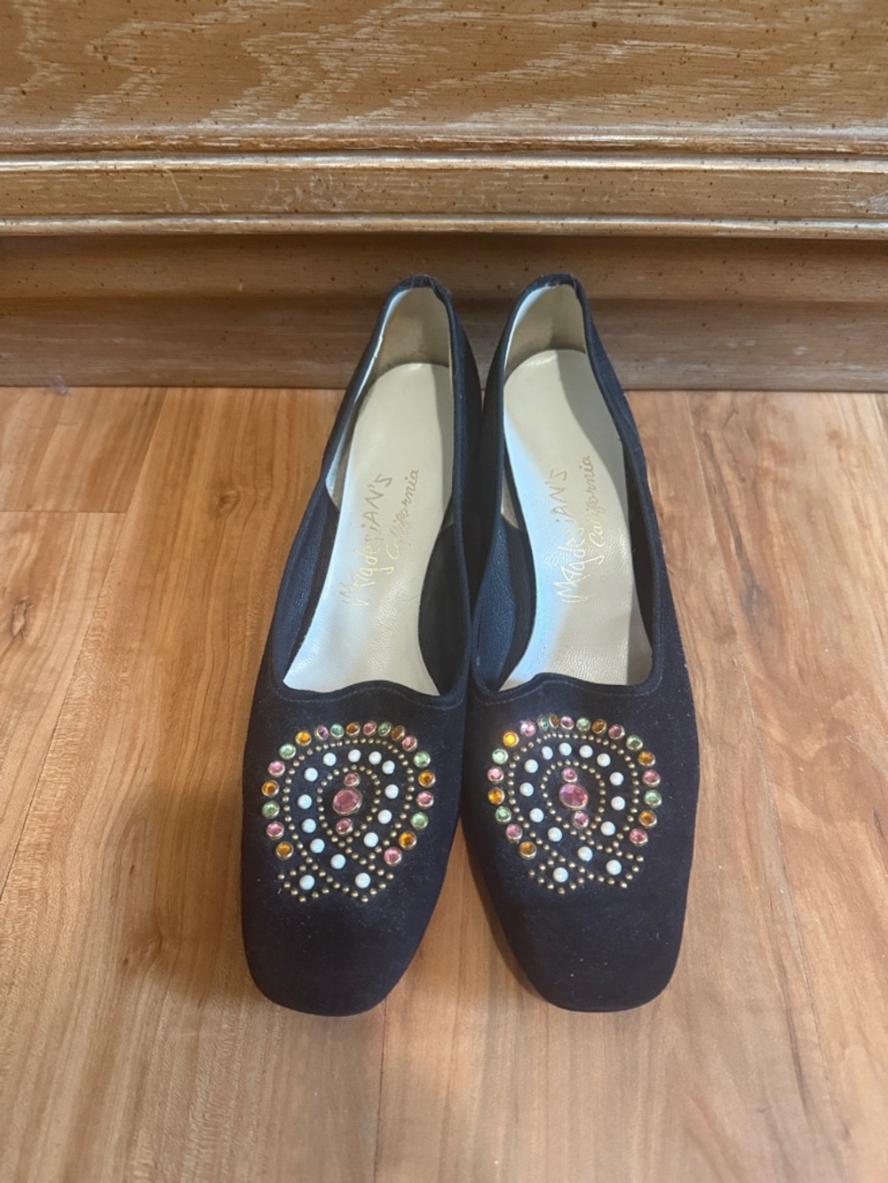 Margarita's Collection Black Jewel-Embellished Women's Flats
